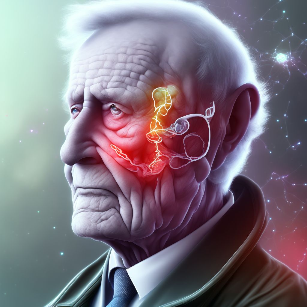 Dementia in other diseases classified elsewhere, moderate, with mood disturbance digital illustration