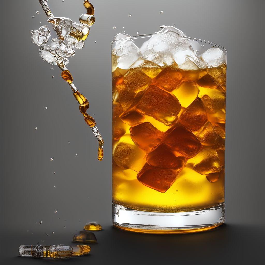 Alcohol abuse with alcohol-induced mood disorder digital illustration