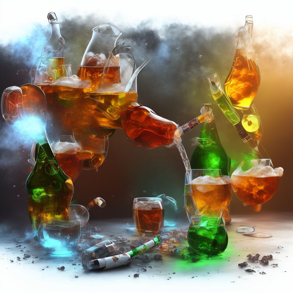 Alcohol abuse with other alcohol-induced disorder digital illustration