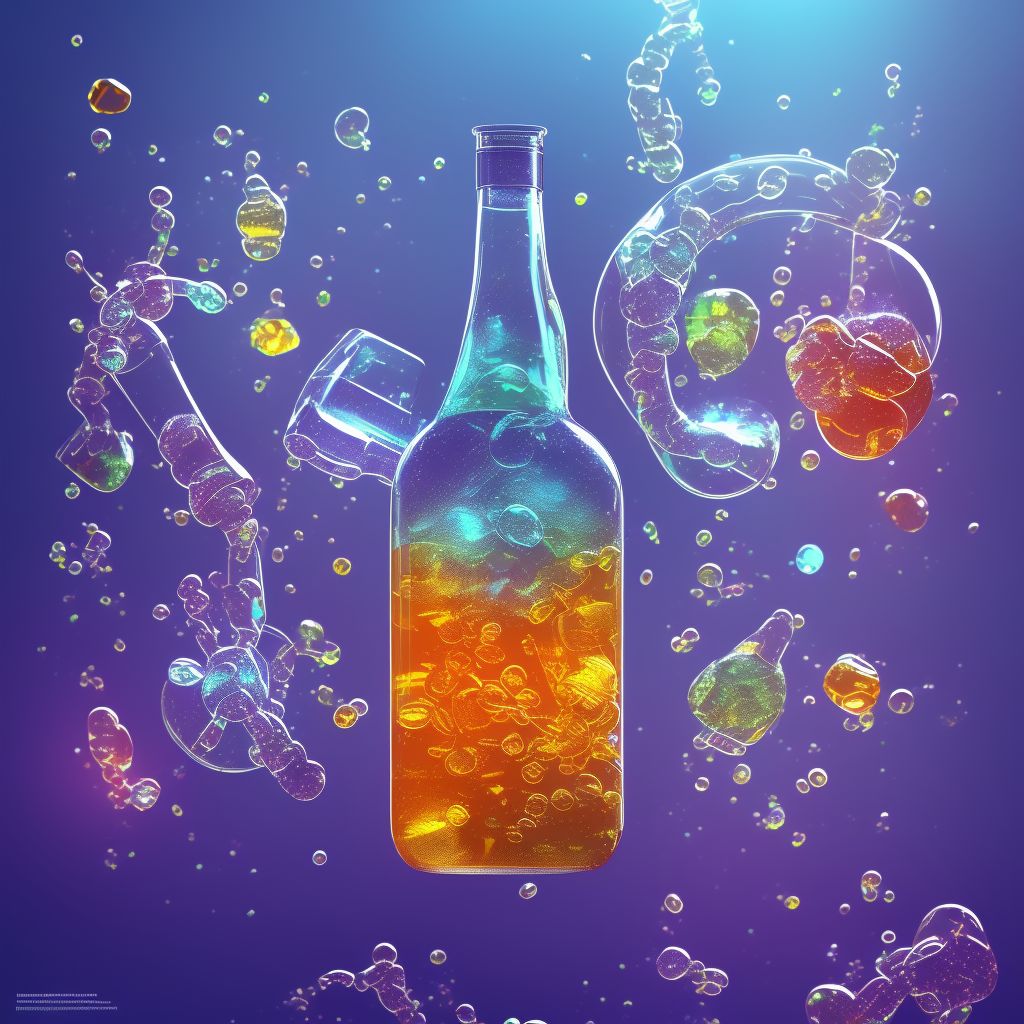 Alcohol dependence with intoxication delirium digital illustration