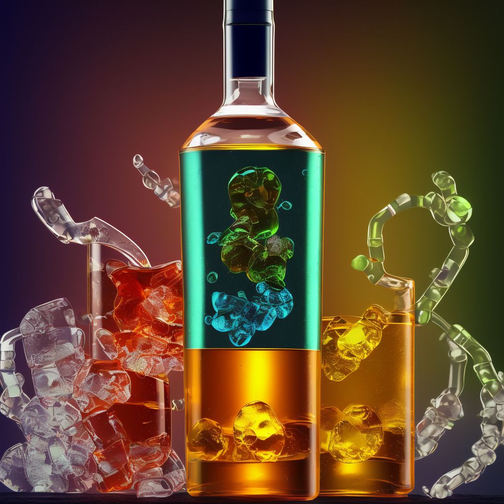 Alcohol dependence with intoxication, unspecified digital illustration