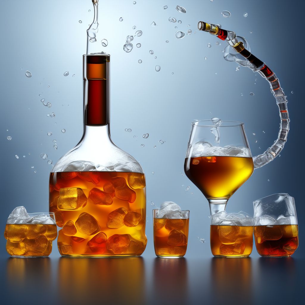 Alcohol dependence with alcohol-induced sexual dysfunction digital illustration