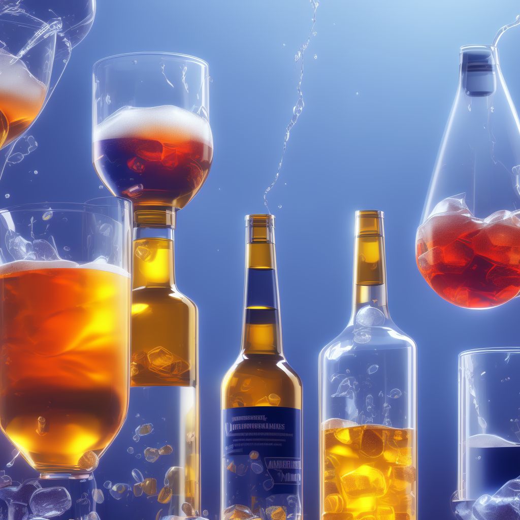 Alcohol dependence with other alcohol-induced disorder digital illustration