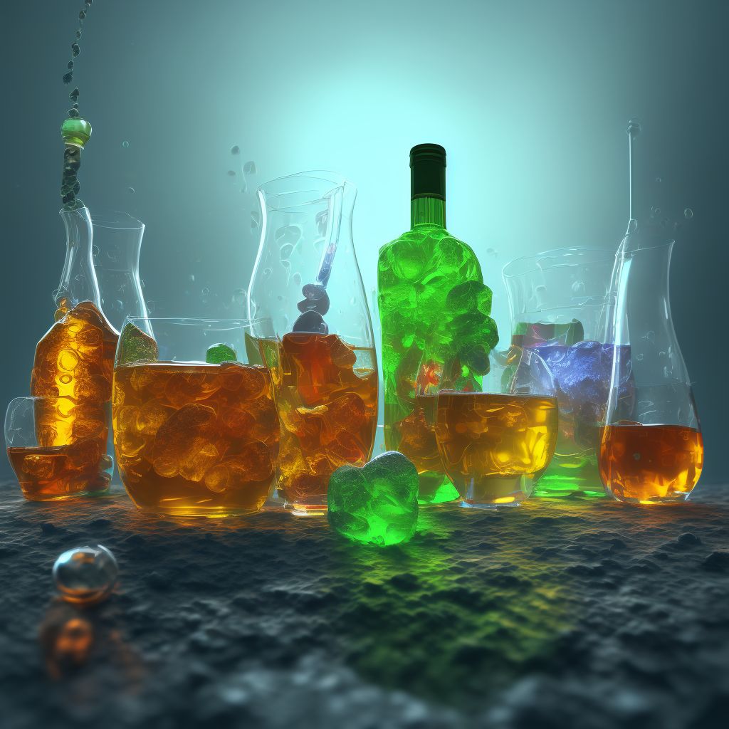 Alcohol use, unspecified, in remission digital illustration