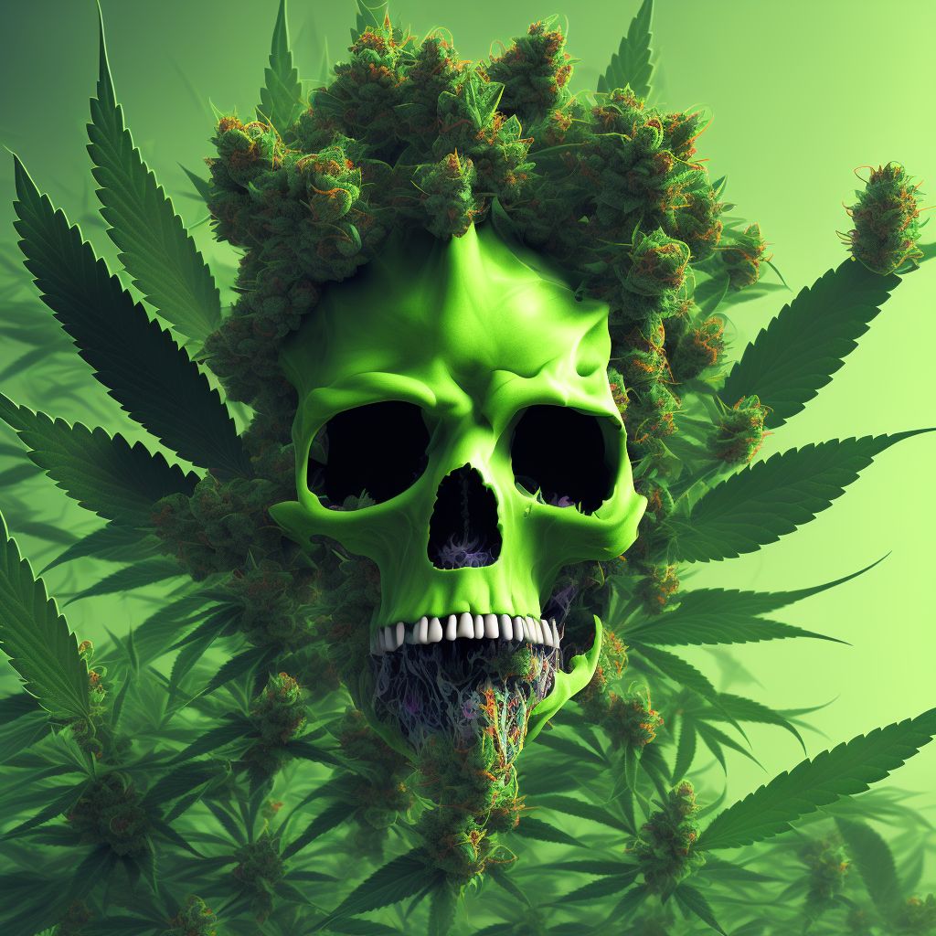 Cannabis abuse with psychotic disorder with hallucinations digital illustration