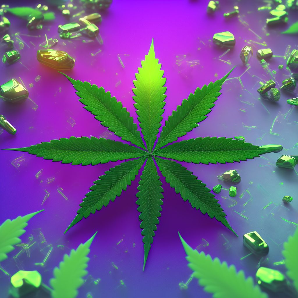 Cannabis dependence with intoxication with perceptual disturbance digital illustration