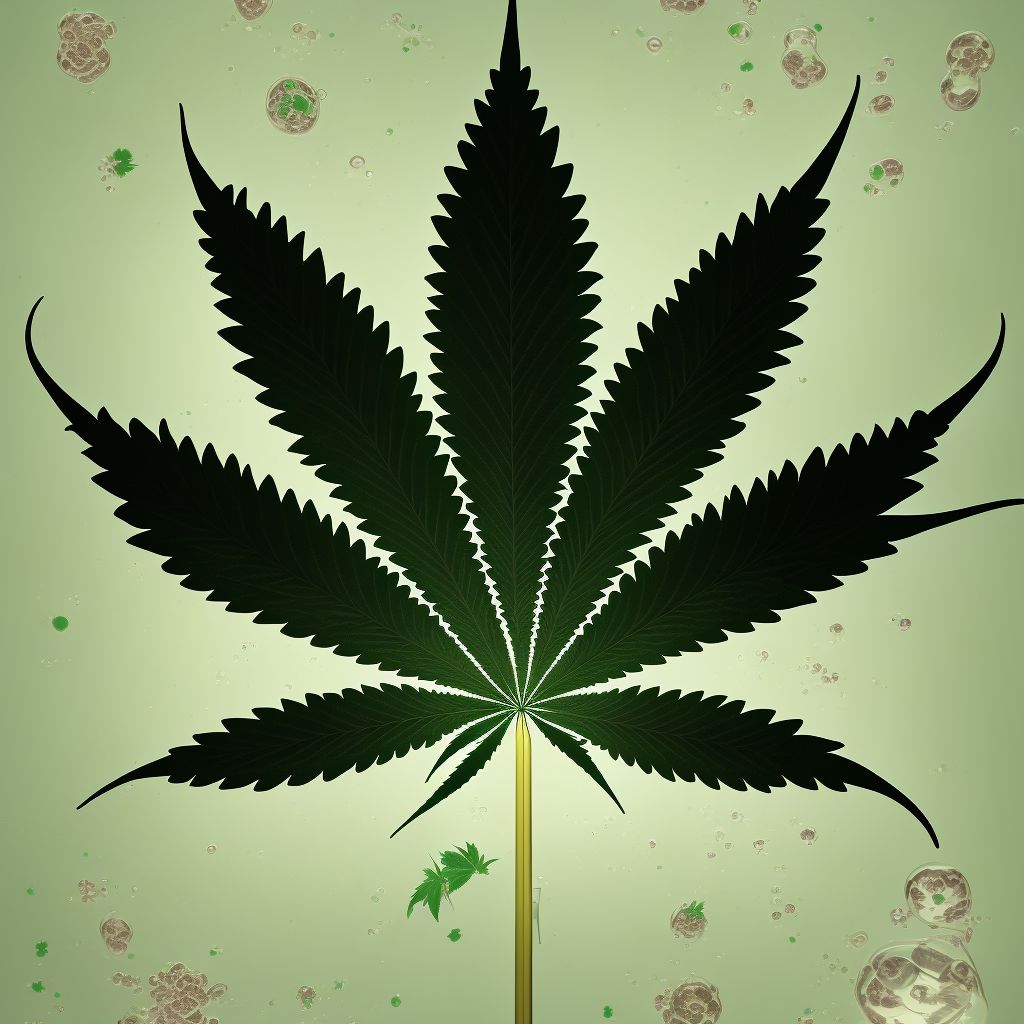 Cannabis use, unspecified with intoxication delirium digital illustration