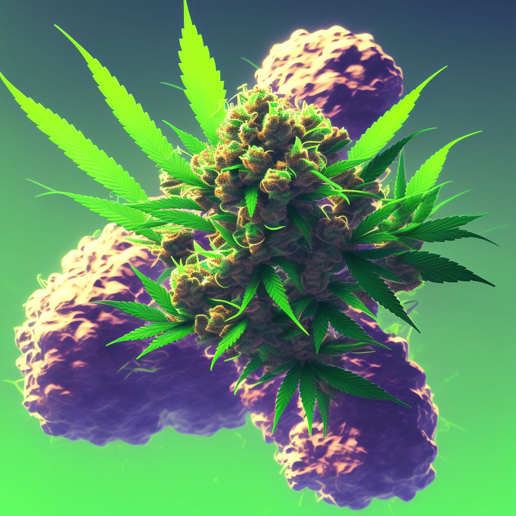 Cannabis use, unspecified with intoxication, unspecified digital illustration