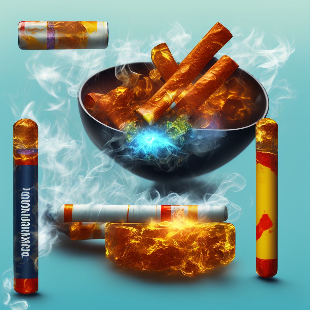 Nicotine dependence, cigarettes, in remission     digital illustration