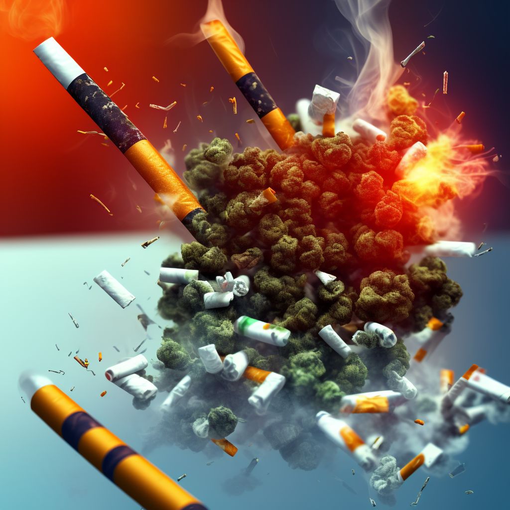 Nicotine dependence, cigarettes, with unspecified nicotine-induced disorders digital illustration