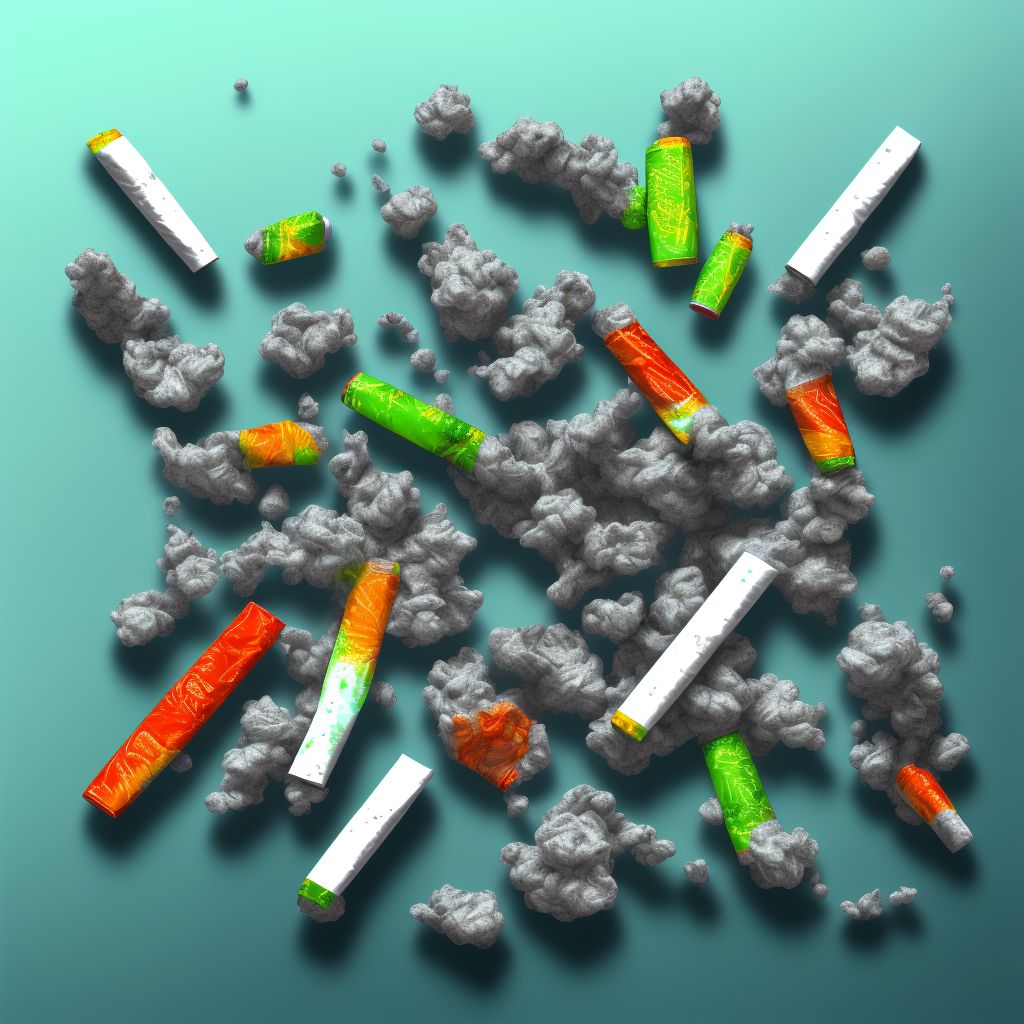 Nicotine dependence, other tobacco product, in remission    digital illustration