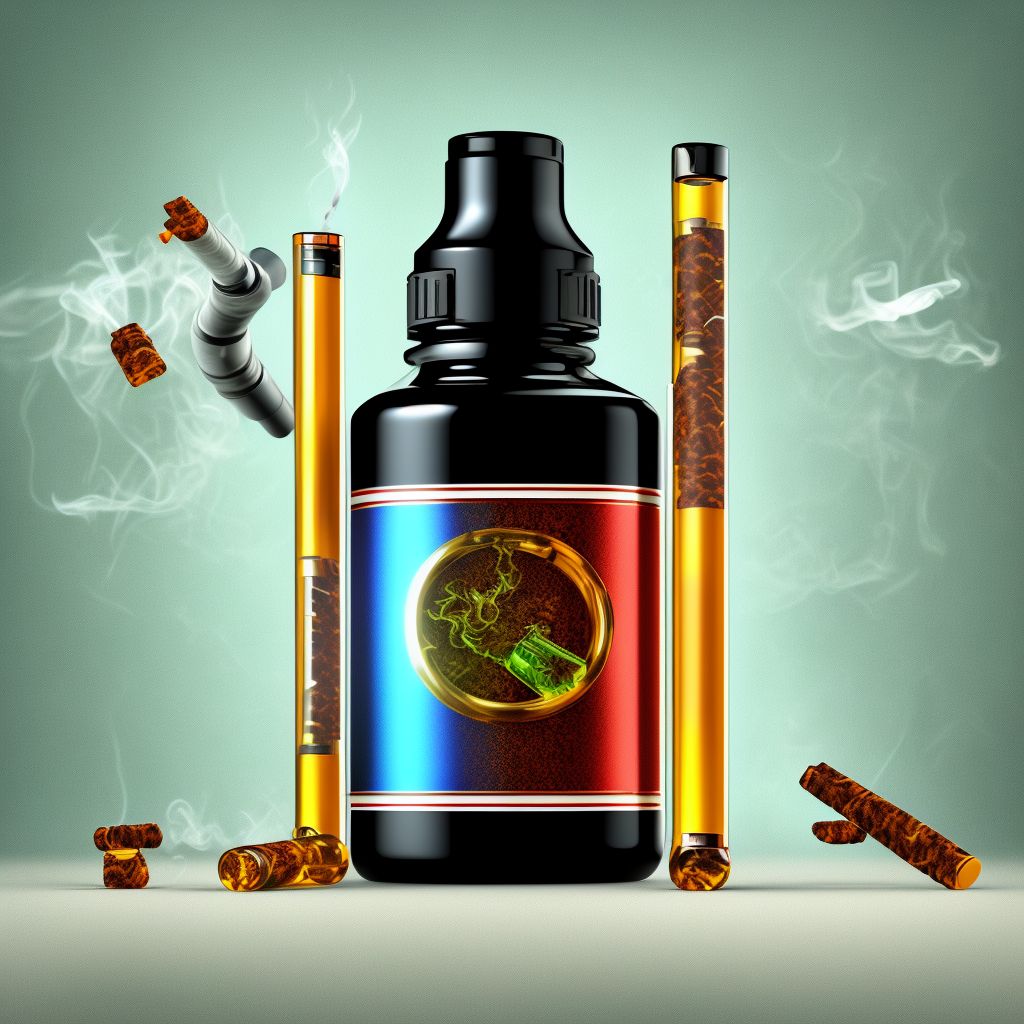 Nicotine dependence, other tobacco product, with unspecified nicotine-induced disorders digital illustration