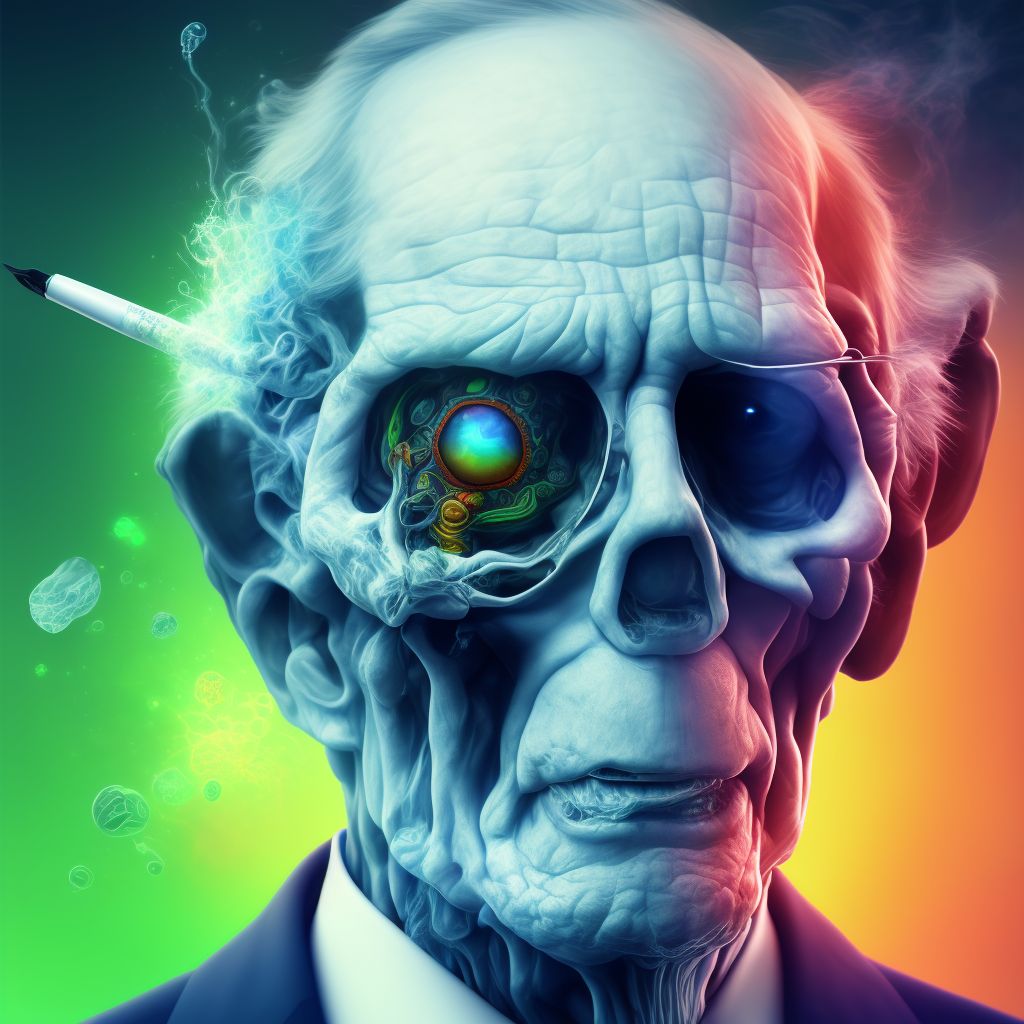 Other psychoactive substance abuse with psychoactive substance-induced persisting dementia digital illustration