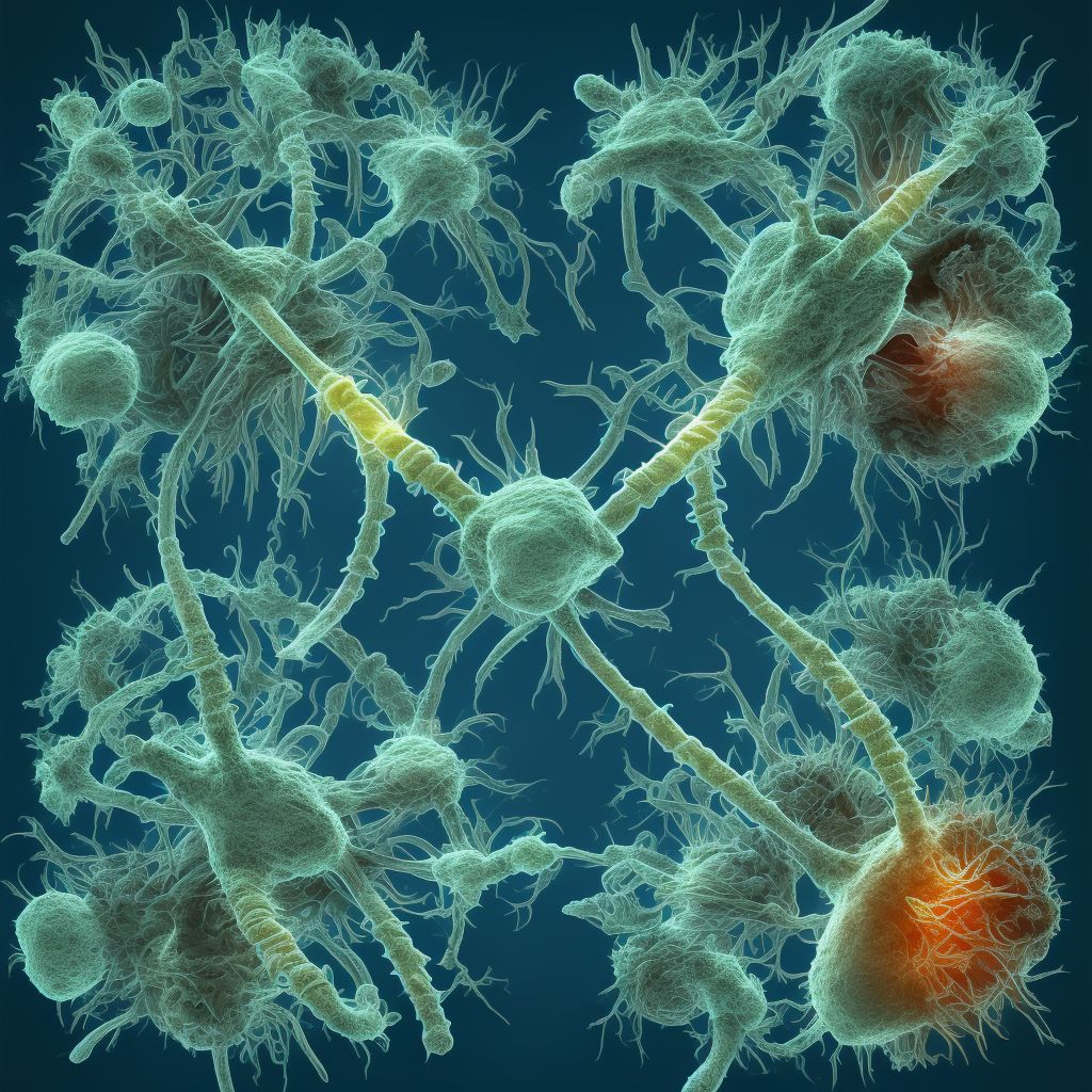 Subacute combined degeneration of spinal cord in diseases classified elsewhere digital illustration