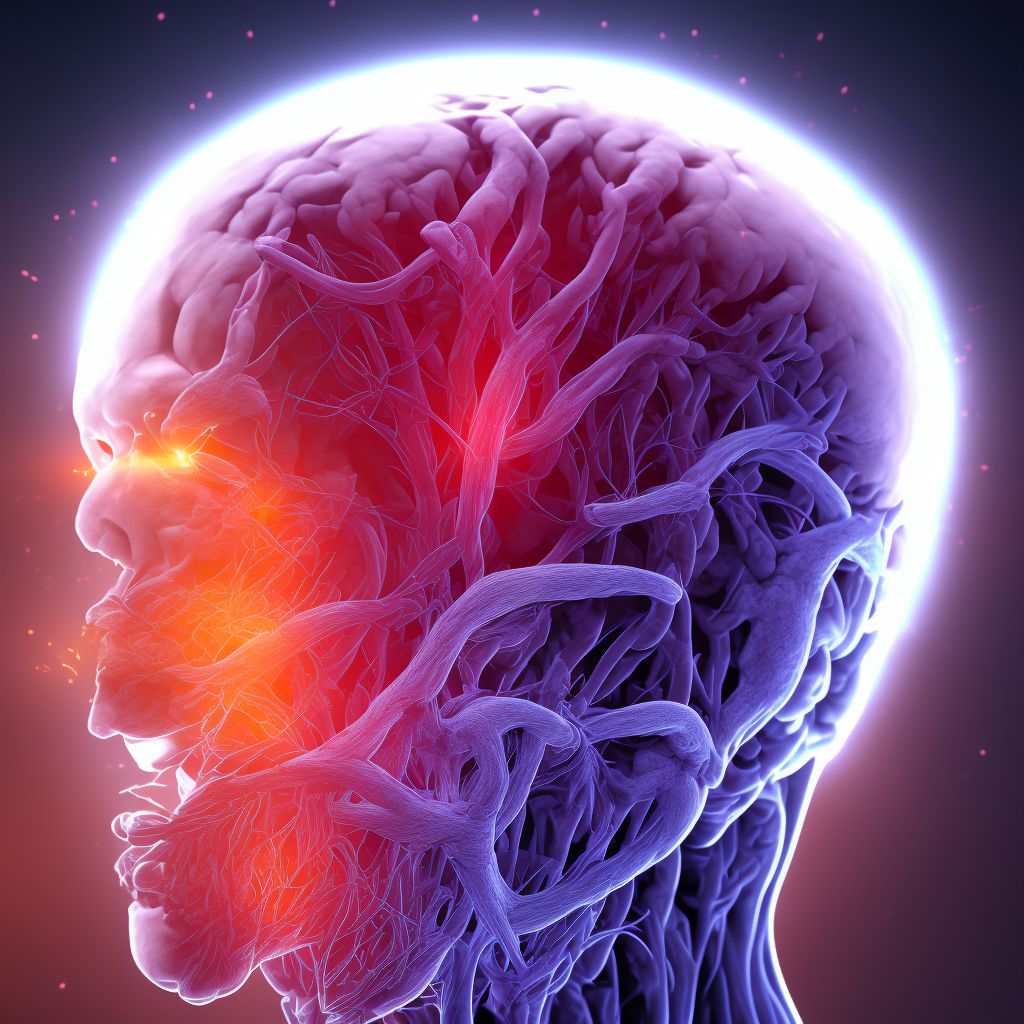 Posterior cerebral artery syndrome digital illustration