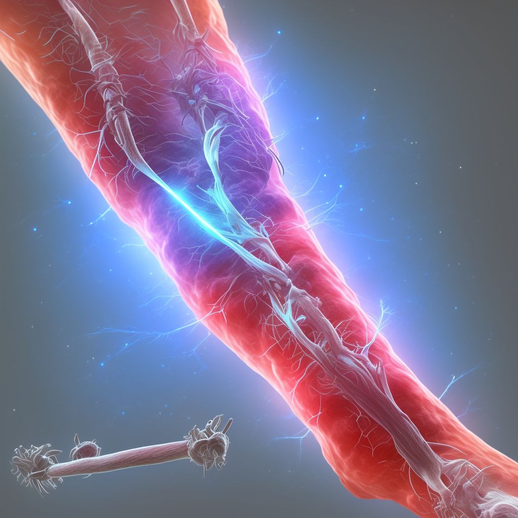 Lesion of ulnar nerve, right upper limb digital illustration