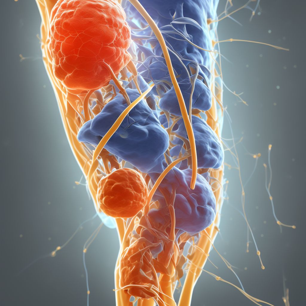 Lesion of medial popliteal nerve, unspecified lower limb digital illustration