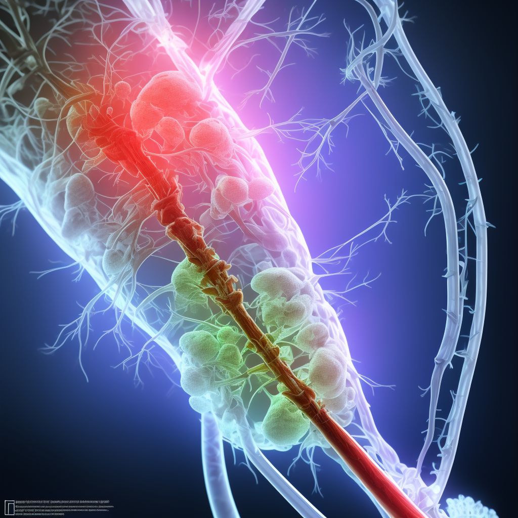 Lesion of medial popliteal nerve, right lower limb digital illustration