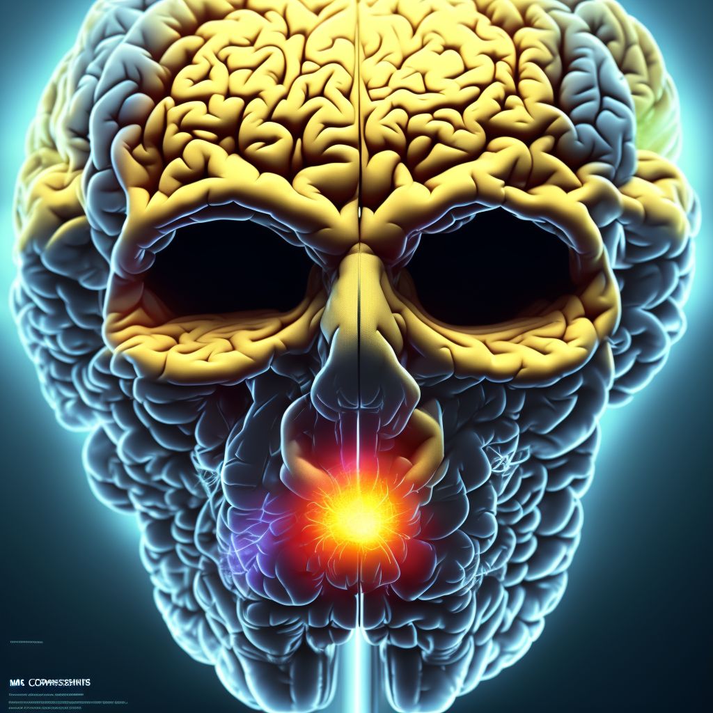 Compression of brain digital illustration