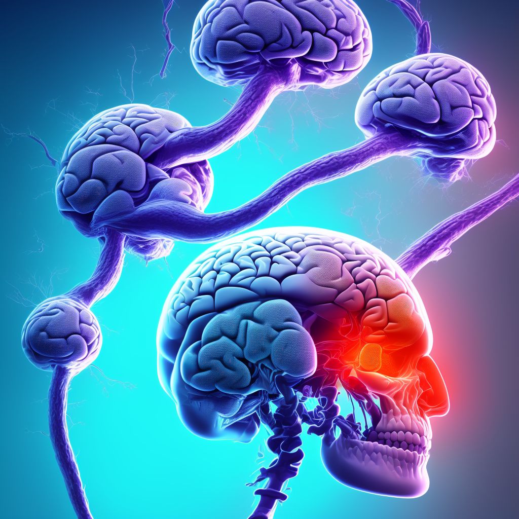 Cranial cerebrospinal fluid leak, spontaneous digital illustration