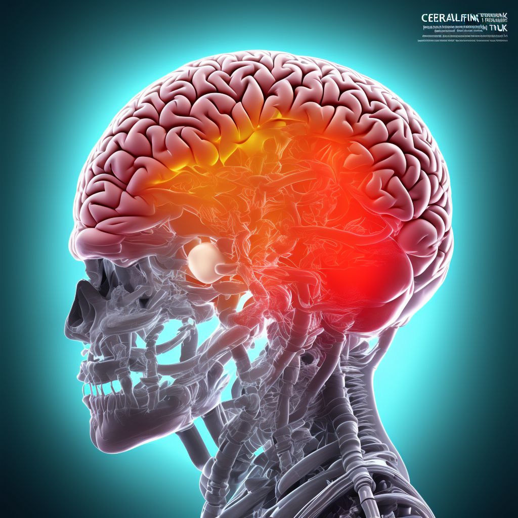 Cerebrospinal fluid leak from spinal puncture digital illustration