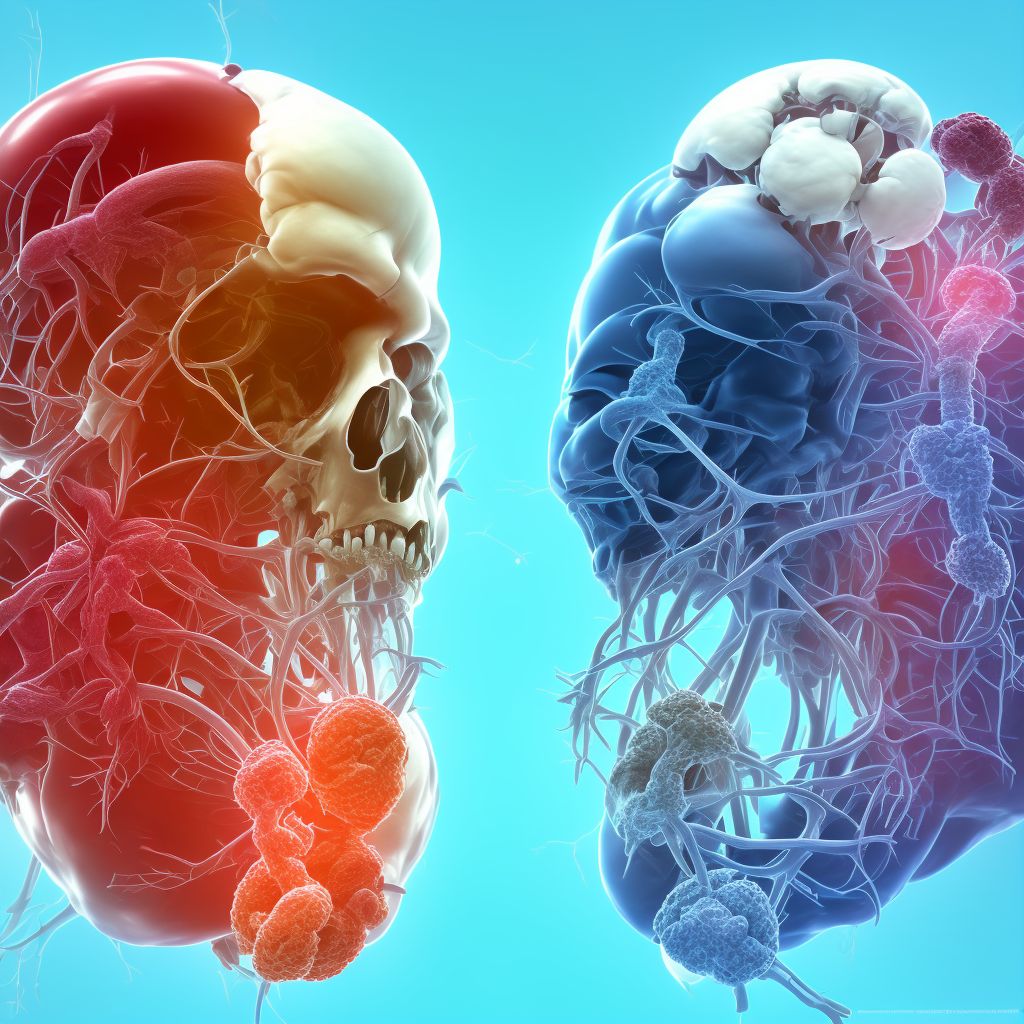 Intraoperative hemorrhage and hematoma of a nervous system organ or structure complicating other procedure digital illustration