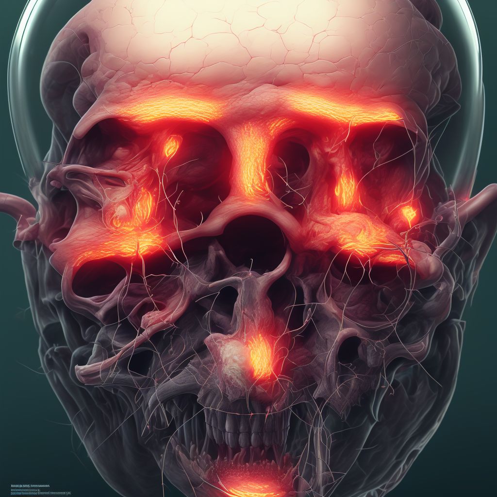 Accidental puncture or laceration of dura during a procedure digital illustration