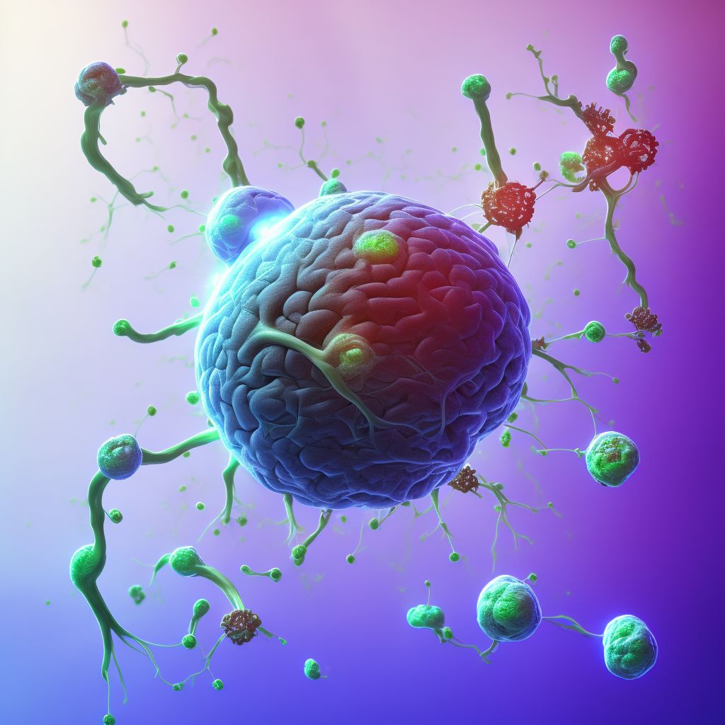 Postprocedural hemorrhage of a nervous system organ or structure following a nervous system procedure digital illustration