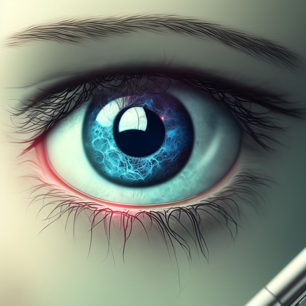 Unspecified blepharitis left lower eyelid digital illustration