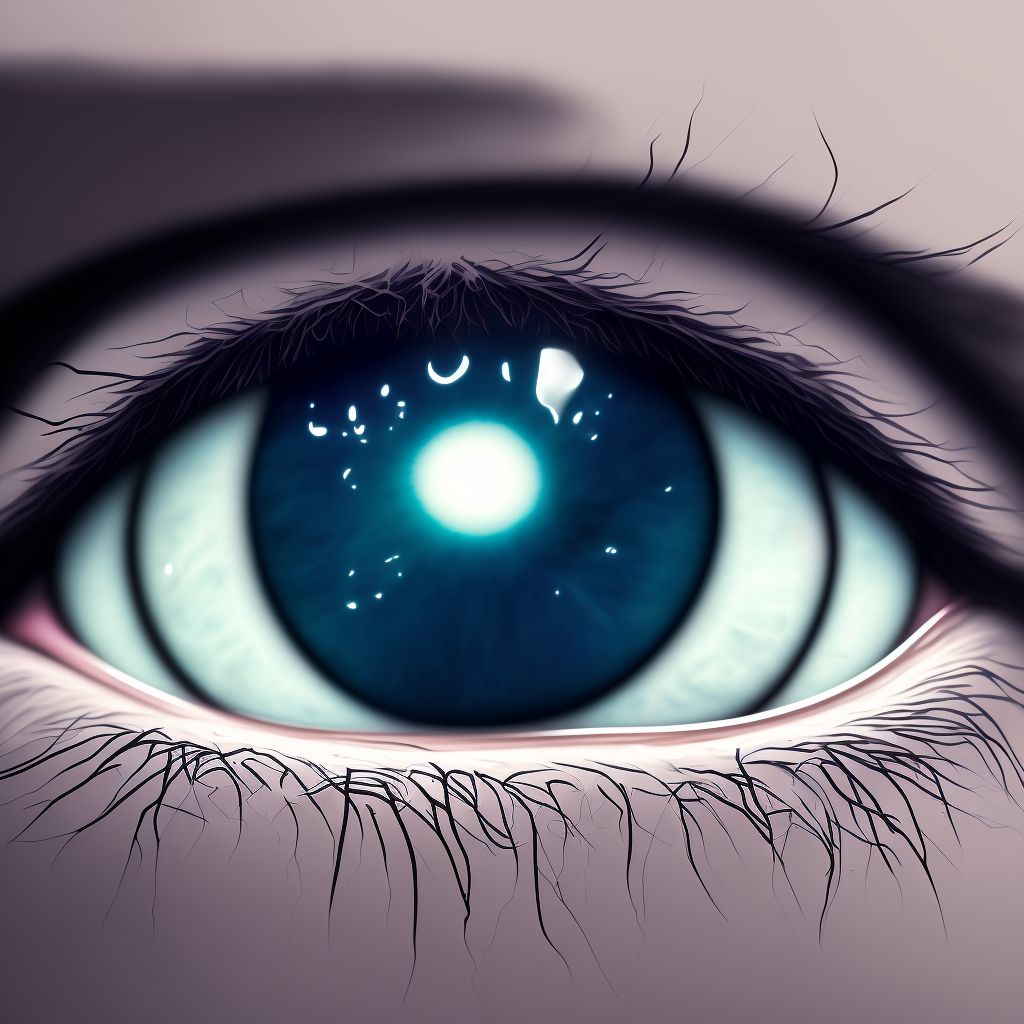 Unspecified blepharitis right eye, upper and lower eyelids digital illustration