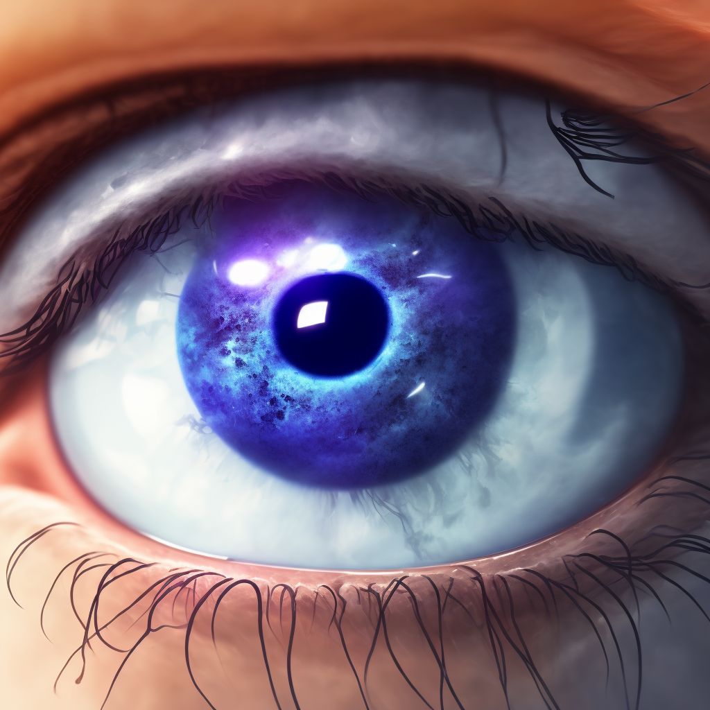 Unspecified blepharitis left eye, upper and lower eyelids digital illustration