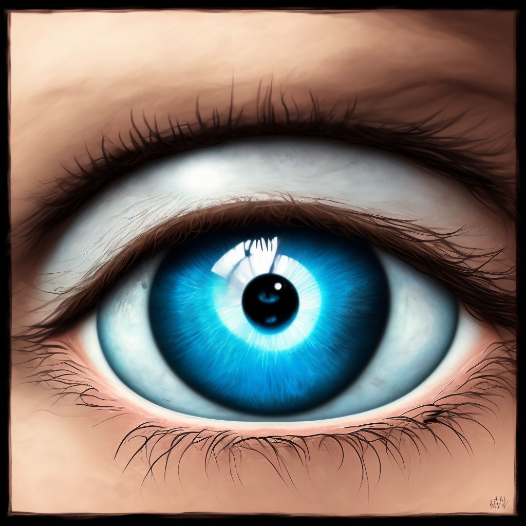 Ulcerative blepharitis right upper eyelid digital illustration