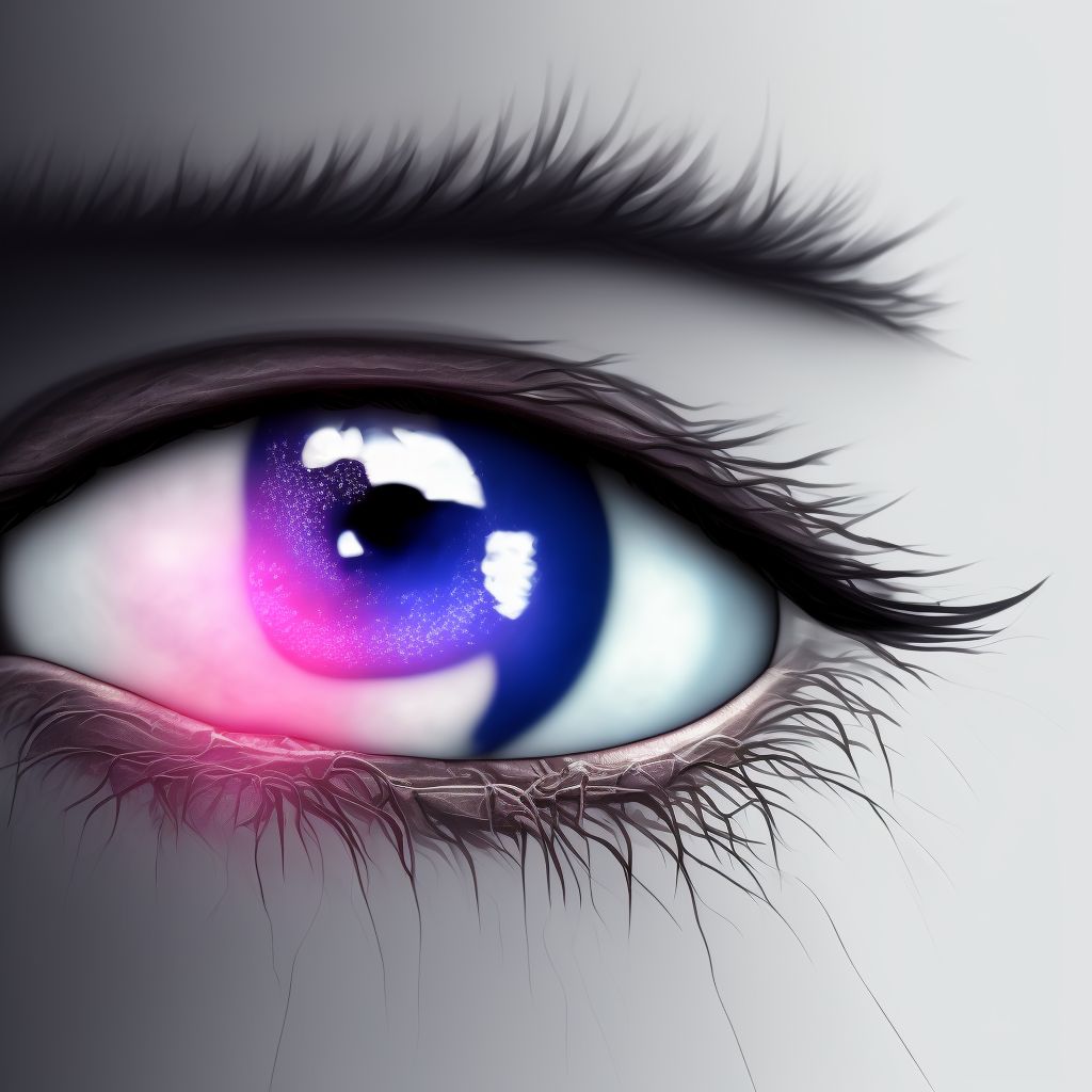 Ulcerative blepharitis right eye, unspecified eyelid digital illustration