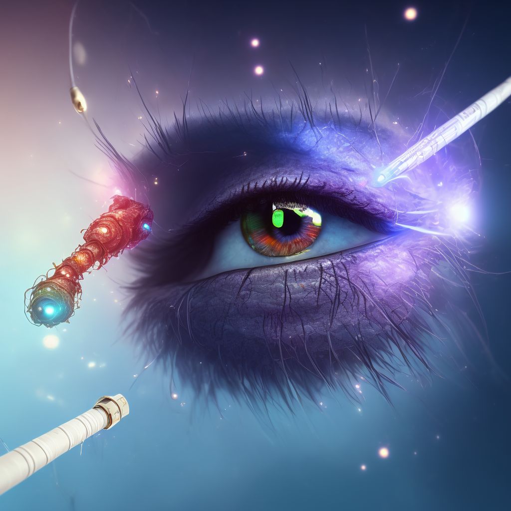 Ulcerative blepharitis left eye, unspecified eyelid digital illustration