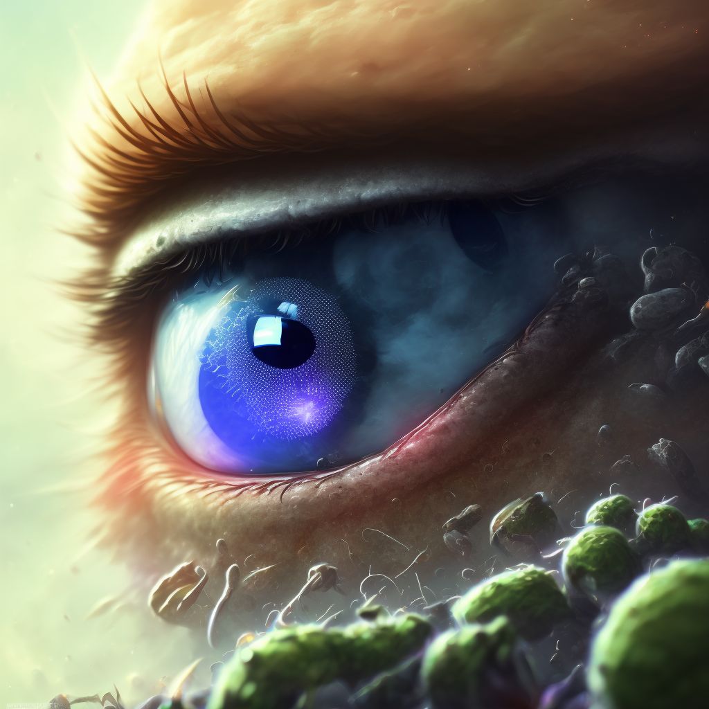 Squamous blepharitis left upper eyelid digital illustration