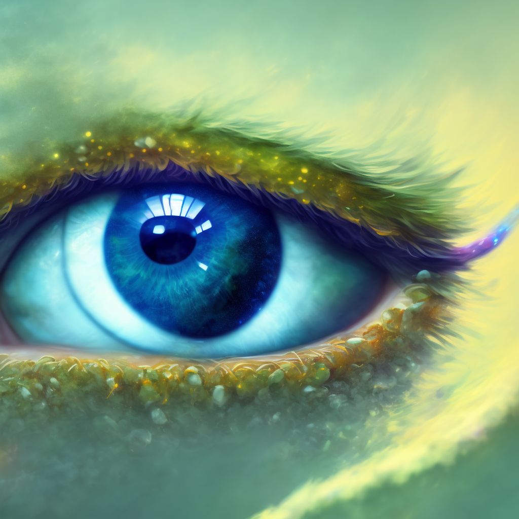 Unspecified lagophthalmos left eye, upper and lower eyelids digital illustration