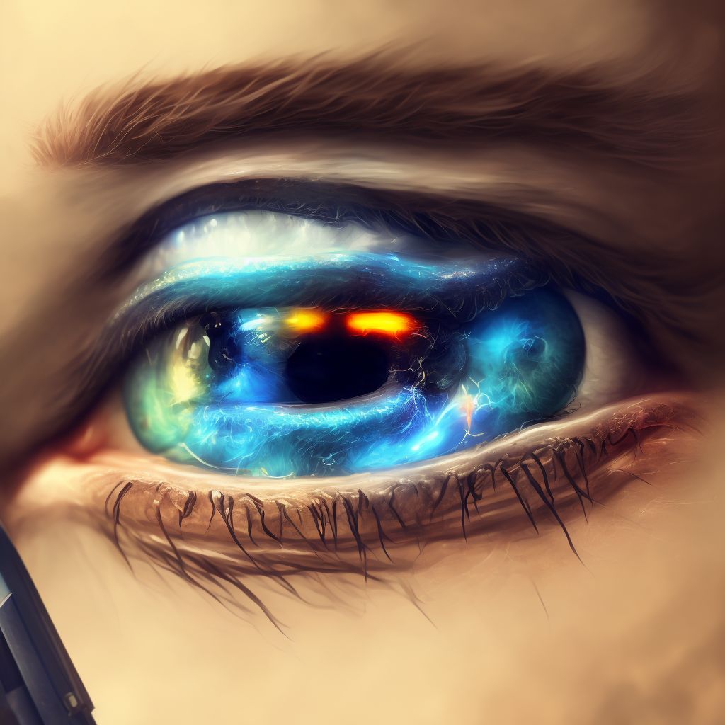 Blepharochalasis right lower eyelid digital illustration