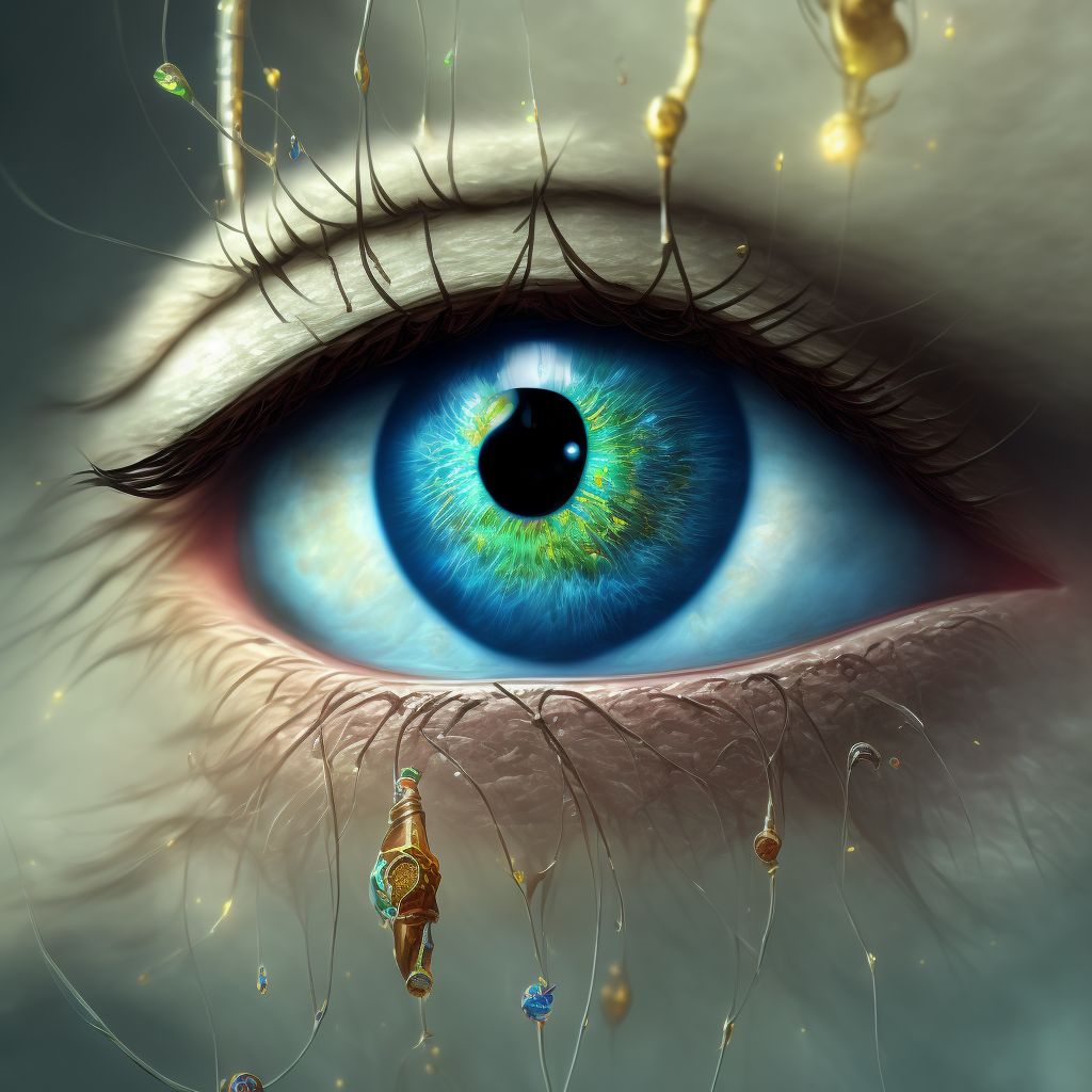 Blepharochalasis left eye, unspecified eyelid digital illustration