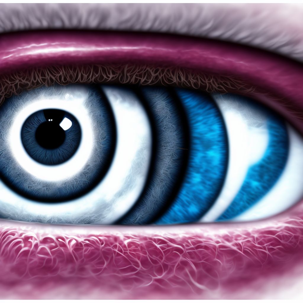 Chloasma of right eye, unspecified eyelid and periocular area digital illustration