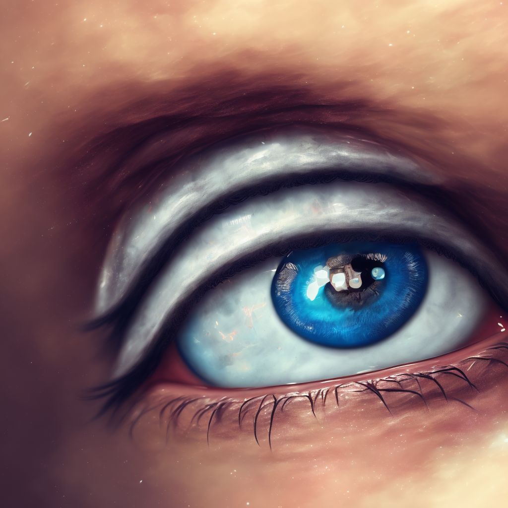 Vitiligo of right upper eyelid and periocular area digital illustration