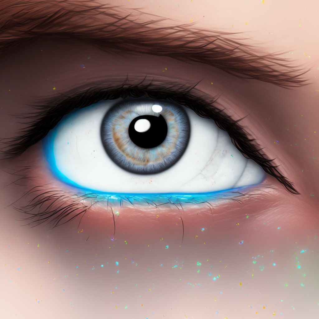 Vitiligo of right lower eyelid and periocular area digital illustration