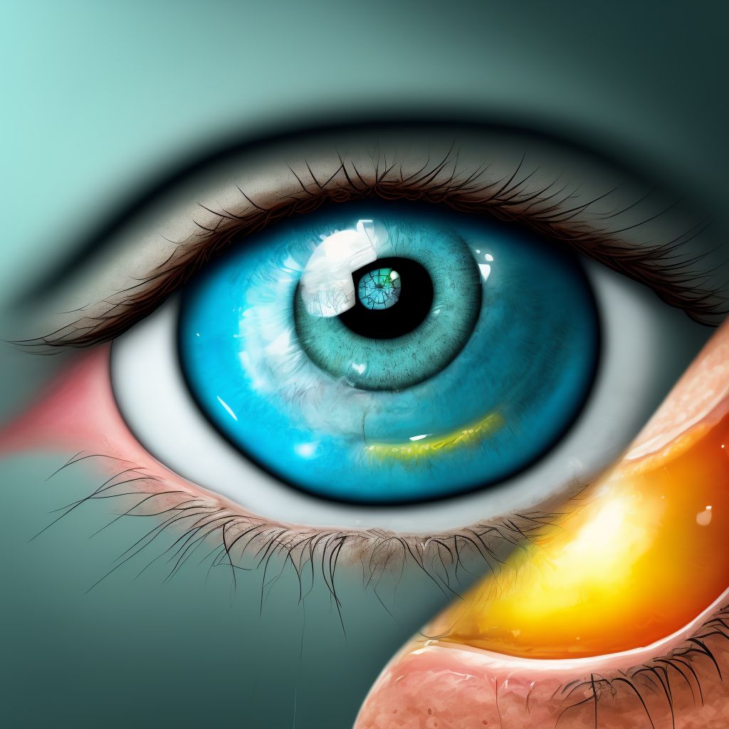 Vitiligo of left lower eyelid and periocular area digital illustration