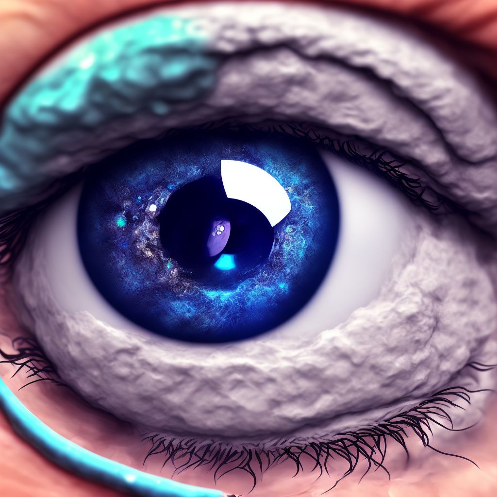 Cysts of right upper eyelid digital illustration