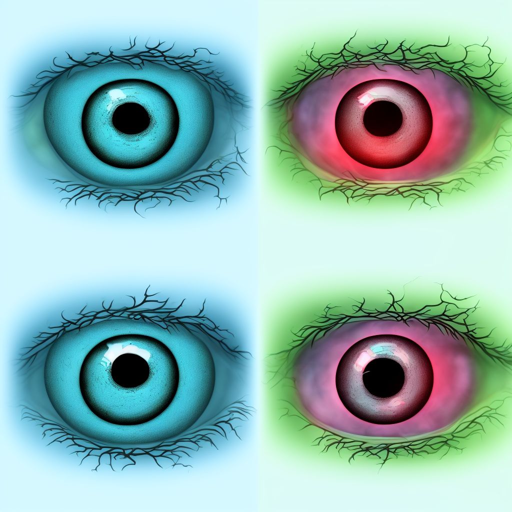 Cysts of right eye, unspecified eyelid digital illustration