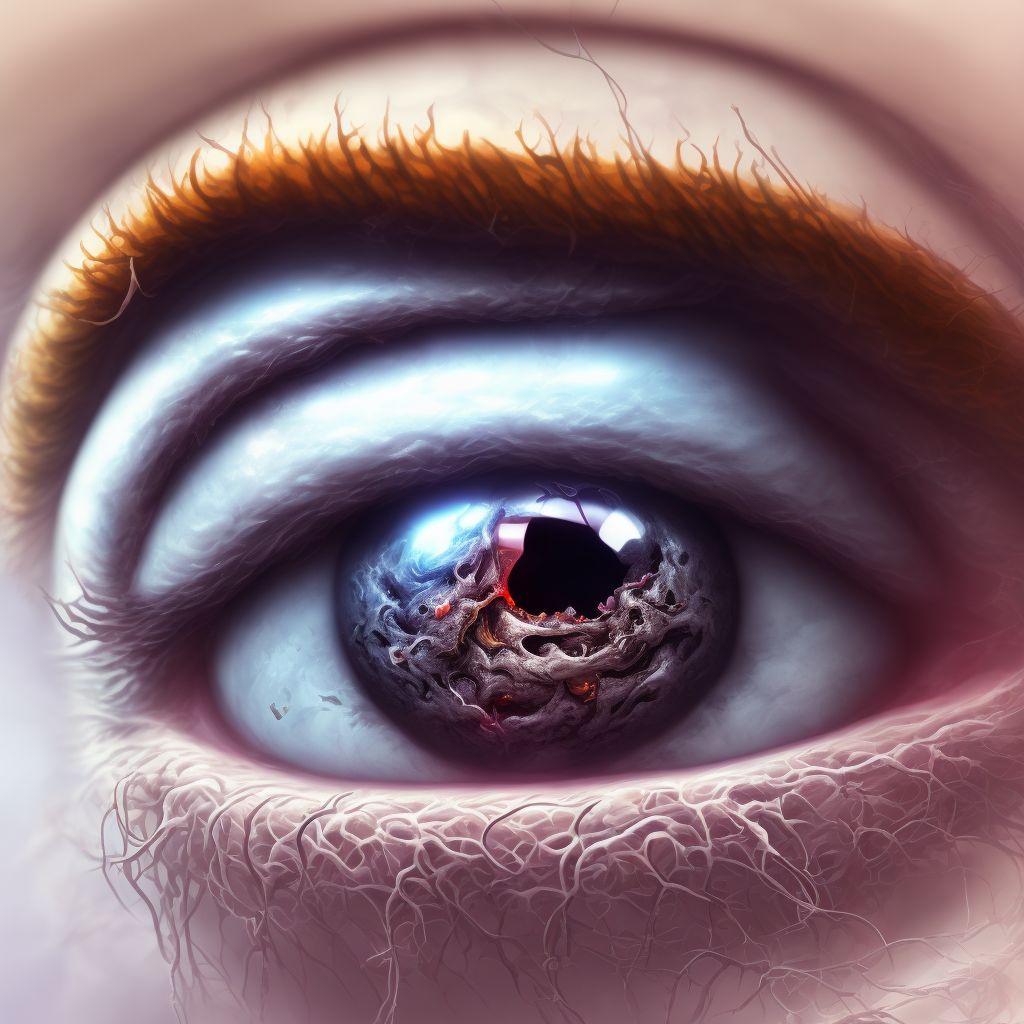 Cysts of left lower eyelid digital illustration