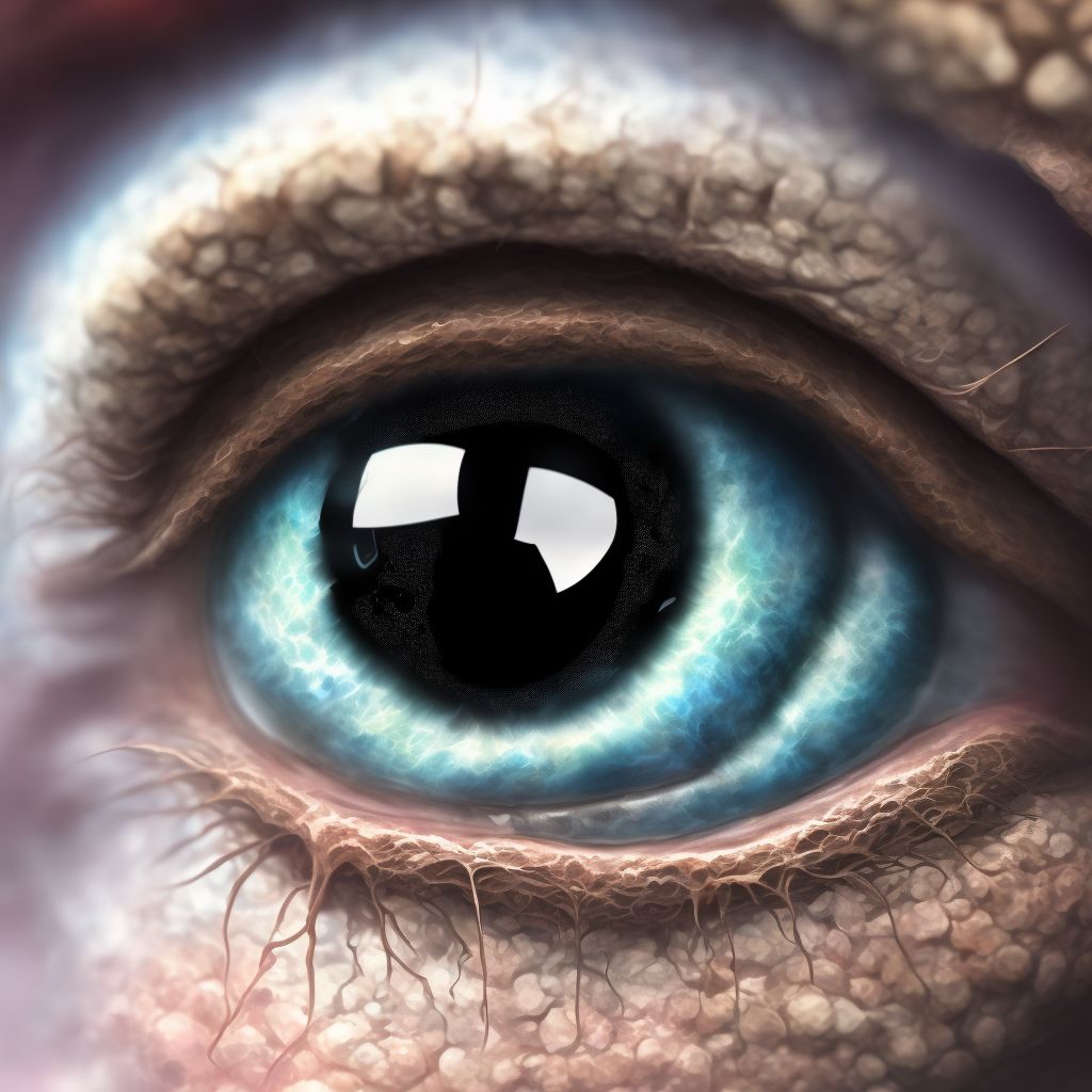 Cysts of left eye, unspecified eyelid digital illustration