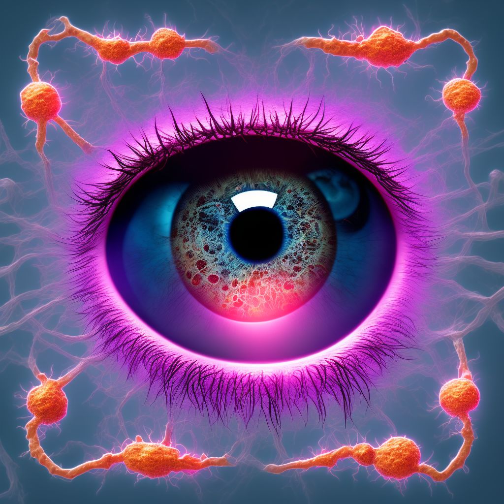 Cysts of unspecified eye, unspecified eyelid digital illustration