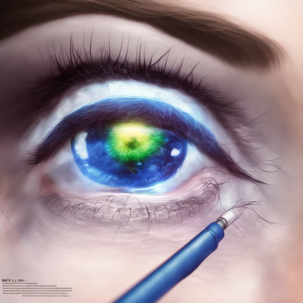 Dermatochalasis of left eye, unspecified eyelid digital illustration