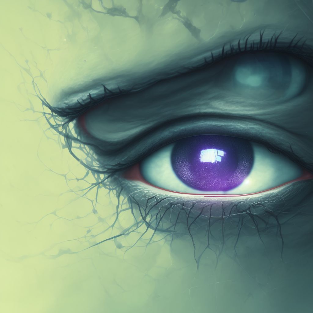 Edema of left eye, unspecified eyelid digital illustration