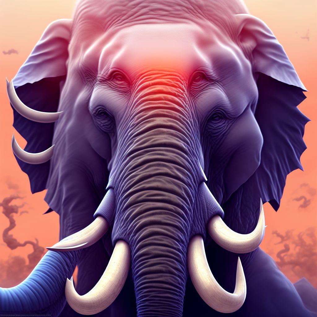 Elephantiasis of left eye, unspecified eyelid digital illustration